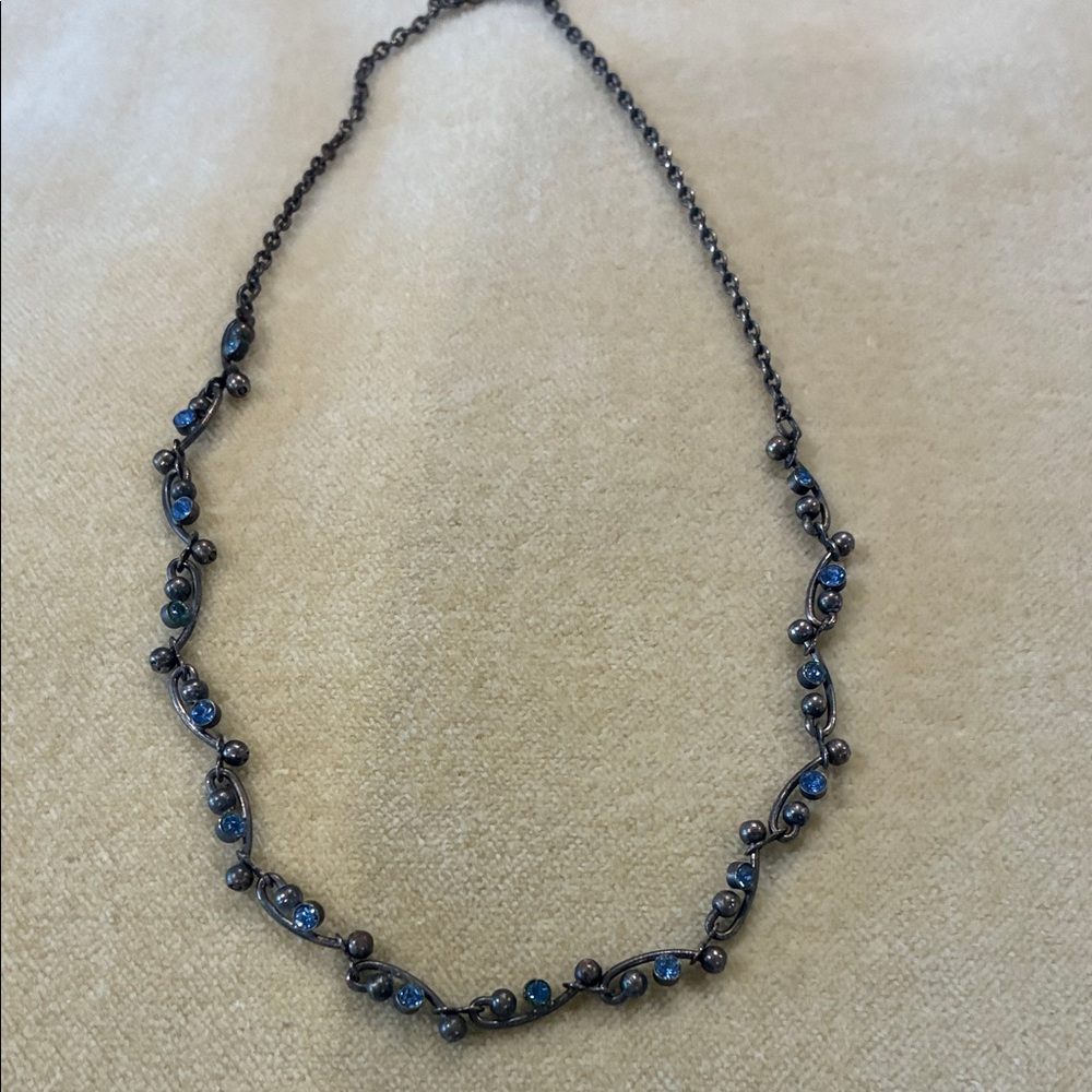 Elegant Blue and Silver Necklace
